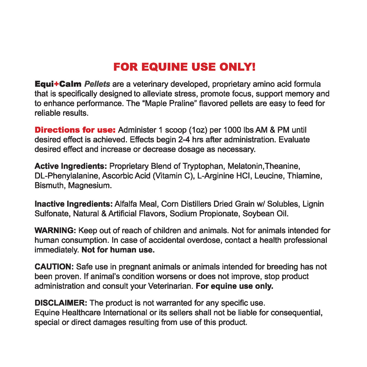 Equi+Calm 4lb Pail