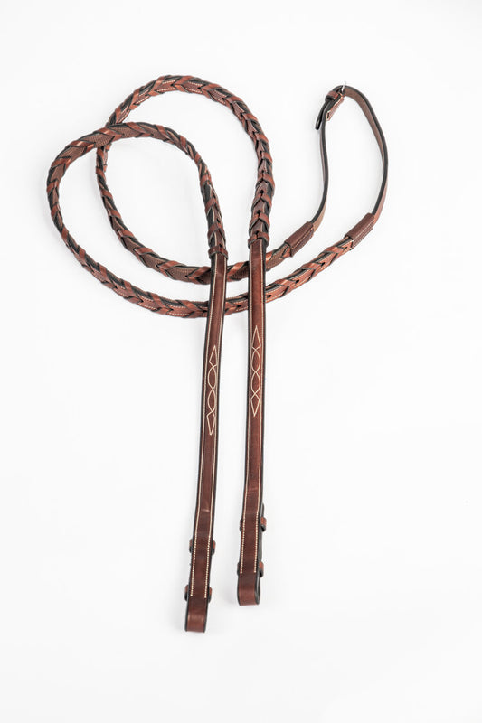 ADT Rubber-Lined Fancy Laced Reins
