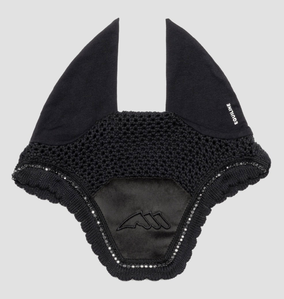 Equiline EqEnti Velvet + Rhinestone Ear Bonnet