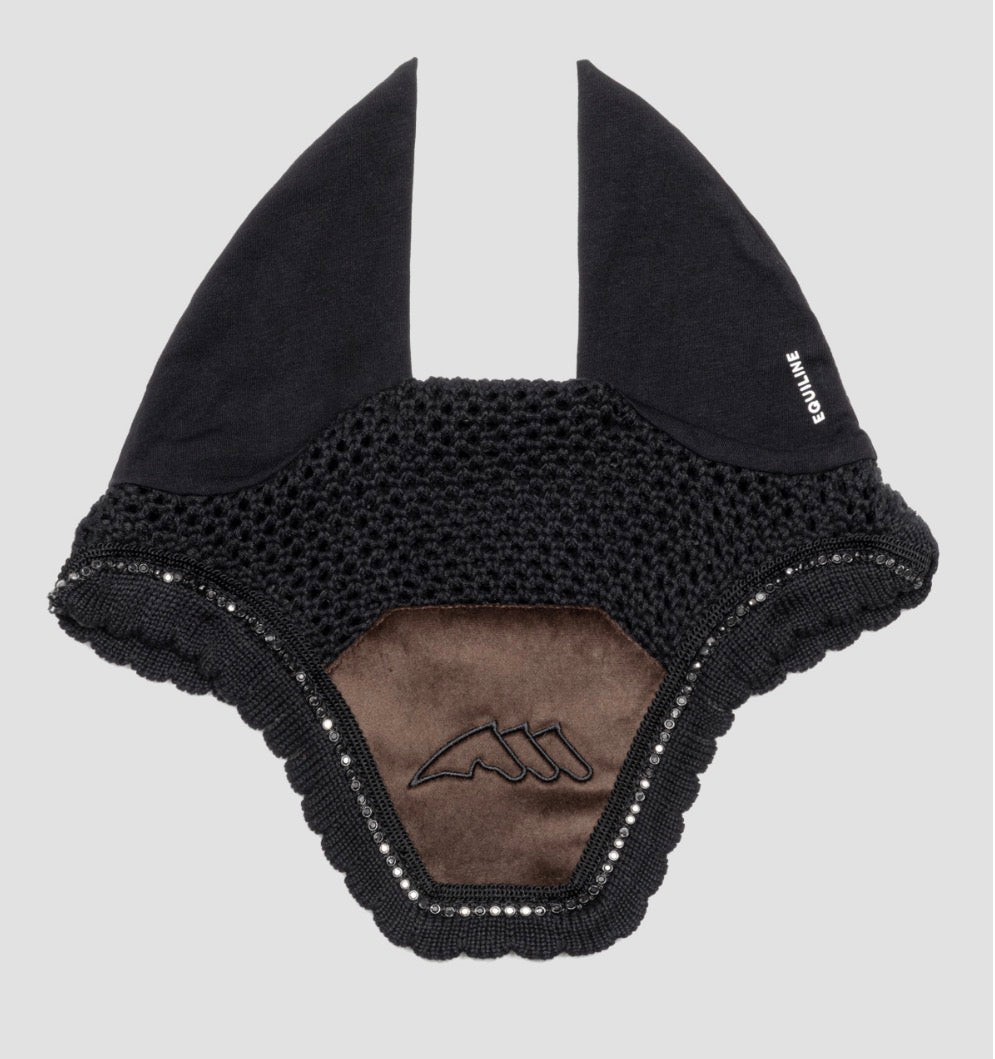 Equiline EqEnti Velvet + Rhinestone Ear Bonnet